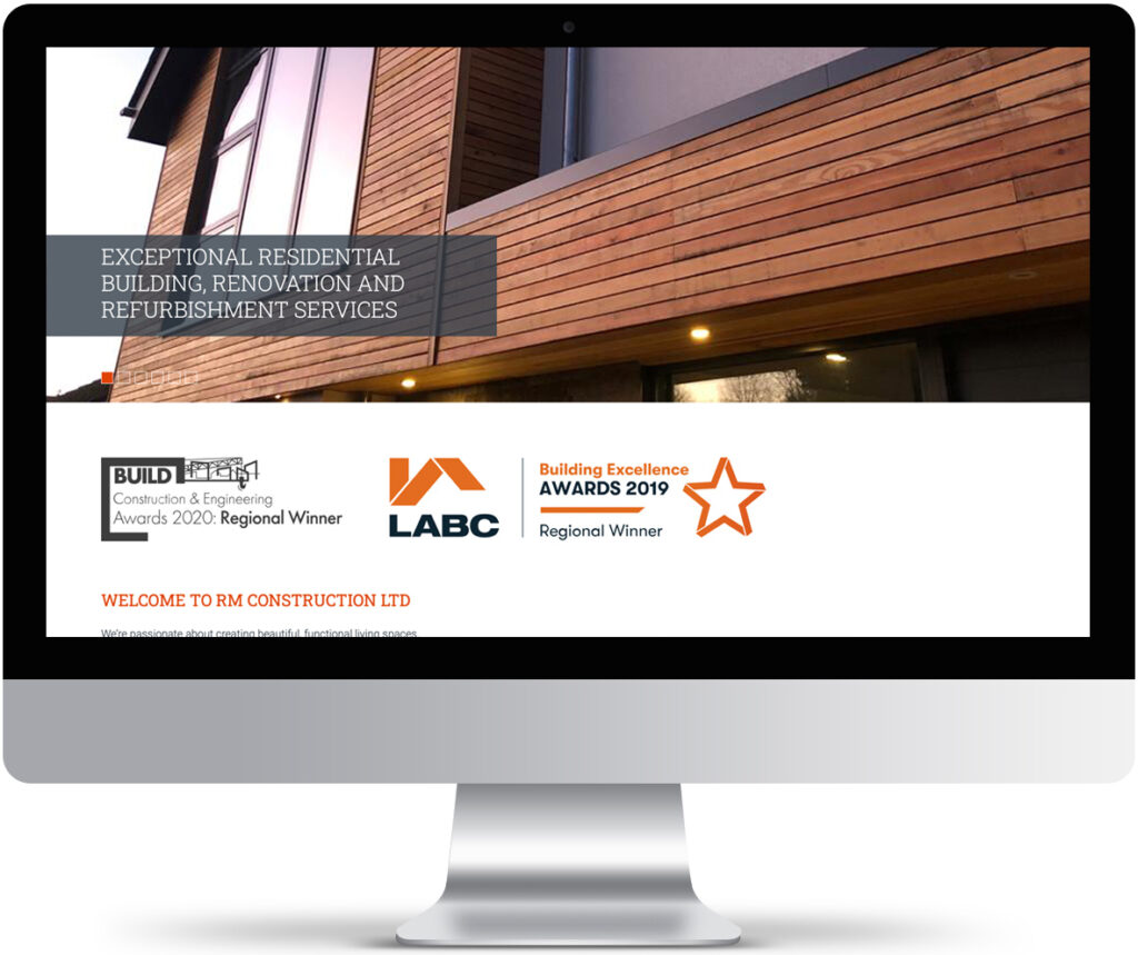 Award win graphics for website for RM Construction