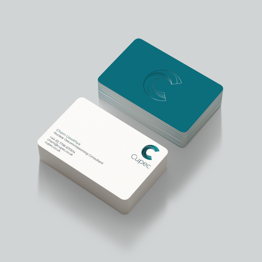 Luxury business cards for Cupec Nuclear Decommissioning and Cupec Bespoke 